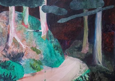 painting, forest, collages