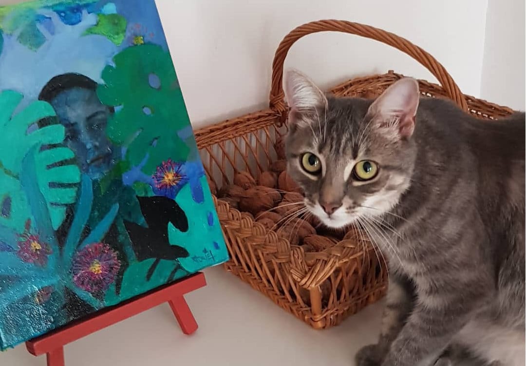 chat, peinture, atelier