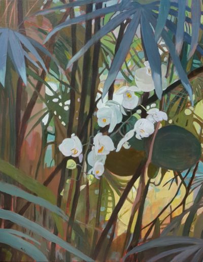 orchidees, jungle, peinture, huile