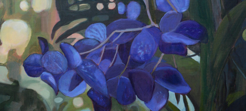orchidées, peinture, detail