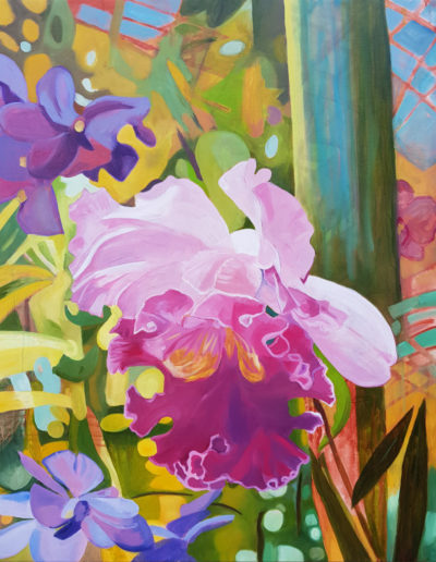 peinture, orchidée, serres, serres tropicales