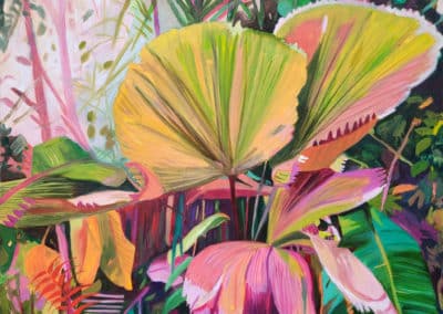 painting, oil, jungle, greenhouses