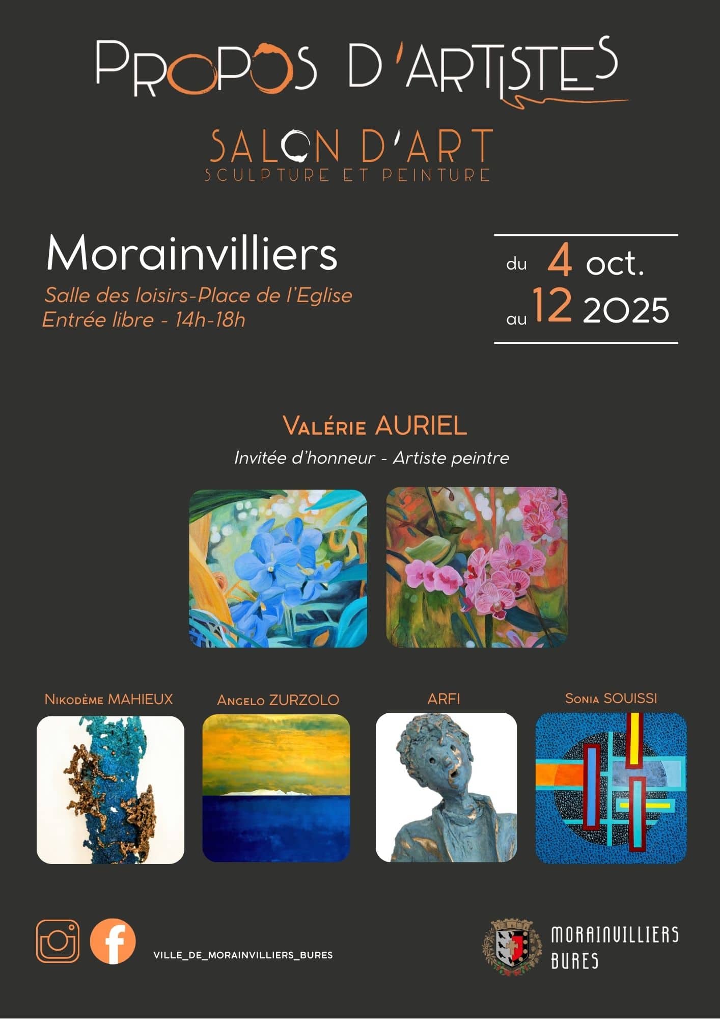 affiche de l'exposition Propos d'artistes à Morainvilliers (78)