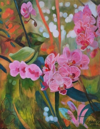 peinture, orchidée, serres, serres tropicales