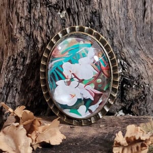 broche orchidées blanches