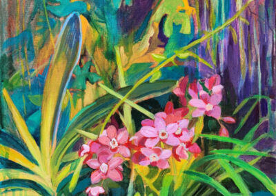 painting, orchid, greenhouses, tropical greenhouses