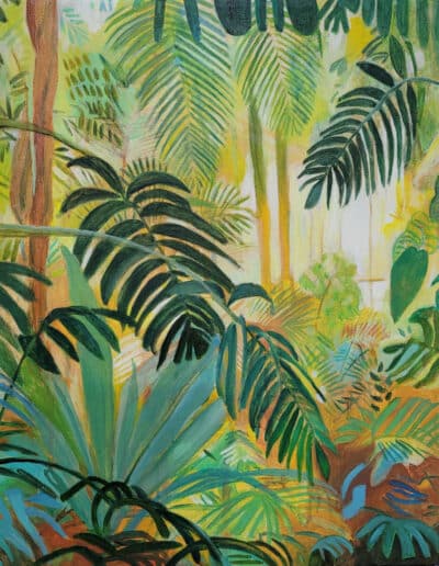 peinture, végétation, serres, serres tropicales