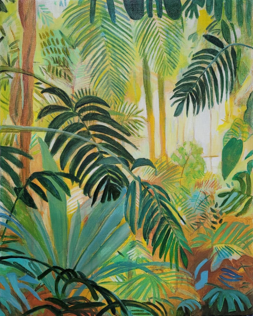 peinture, végétation, serres, serres tropicales