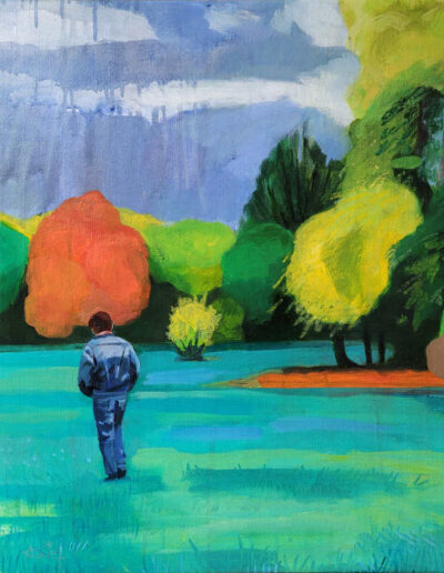 Peinture, huile, serie au jardin