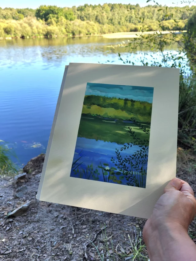 Petites gouaches au bord de Loire... Peindre sur le motif, c'est vraiment le kif. 🌞
