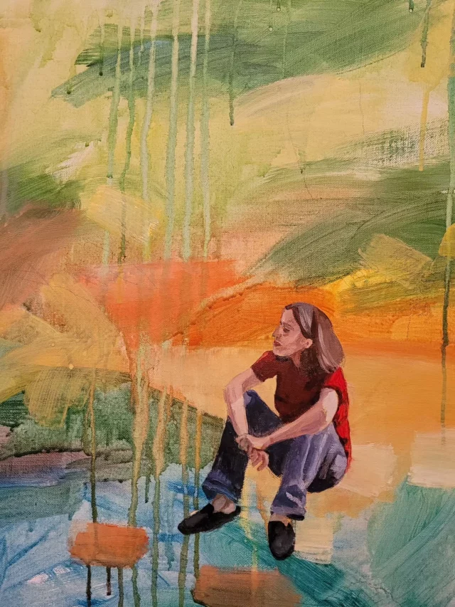 Promenade en forêt... Tout début d'une peinture en cours...